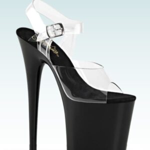 Pleaser Sandaletten FLAMINGO-808 Transparent Black