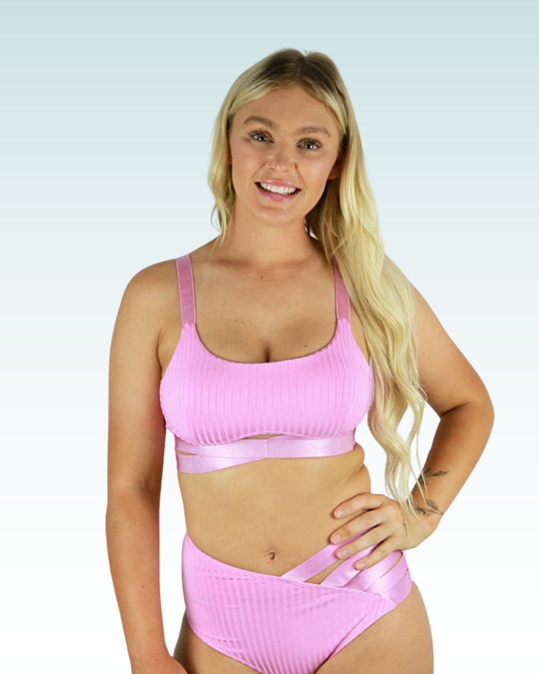 Crystal Strap Bralette – Rose Quartz