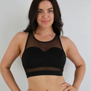 Carmen Mesh Sport-BH – Schwarz
